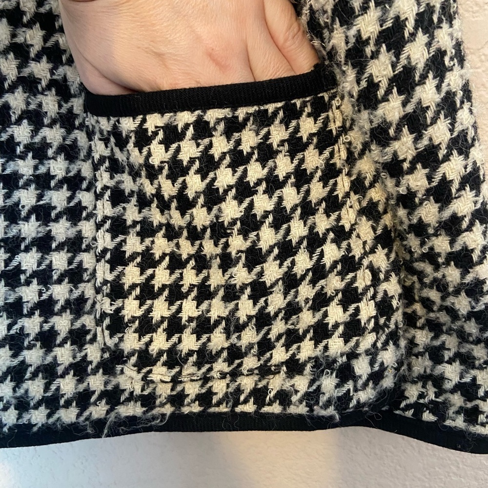 Vtg Alfred Dunner Wool Houndstooth Woman Sz 16 Blazer Jacket Classic Old Money - Picture 5 of 7